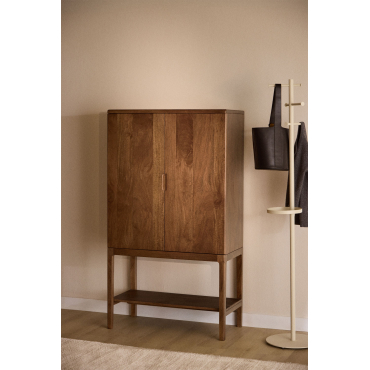 Hoog Dressoir 90x45 Cm Van Mangohout Kenscoff Donker Handvat Hout - Sklum
