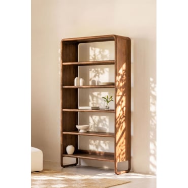 Mango Houten Boekenkast ↑190 Cm Maupaul Donker Handvat Hout - Sklum