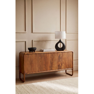 Mango Houten Dressoir 160x40 Cm Maupaul Donker Handvat Hout - Sklum