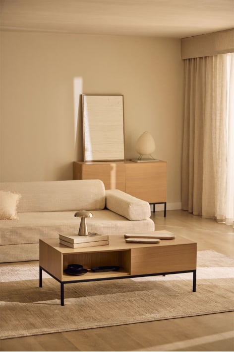Rectangulaire salontafel 120x60 cm in MDF en eikenfineer Bromley