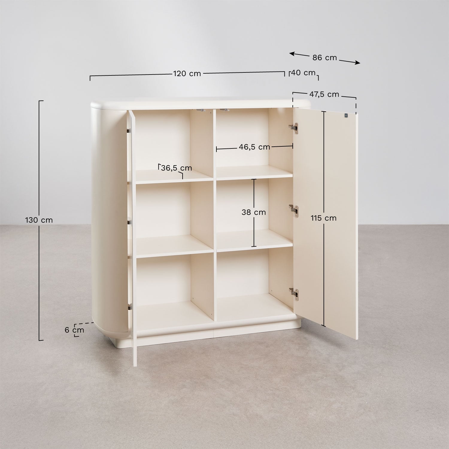 Kast in MDF Cixila, AFMETINGEN