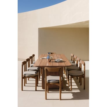 Rechthoekige Eettafelset 265x120 Cm Van Siena Acaciahout En 10 Tuinstoelen Van Nualis Acaciahout Acacia Bruin - Sklum