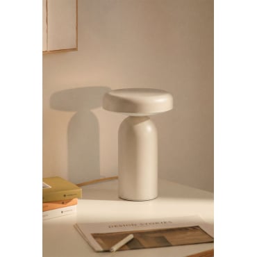 Draadloze Led-tafellamp Van Ijzer Akita Tapioca Beige - Sklum