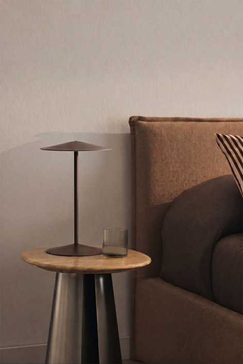 Draadloze LED-tafellamp van ijzer Emilein