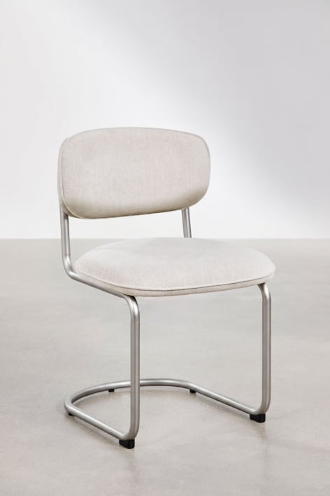 Set van 2 eetkamerstoelen van stof en ijzer Vasiris