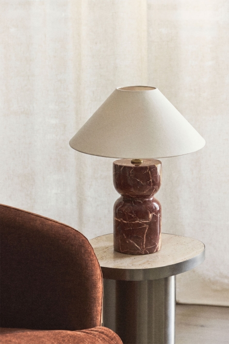 Diniz tafellamp van natuursteen - Rood Marmer Cherry Gold