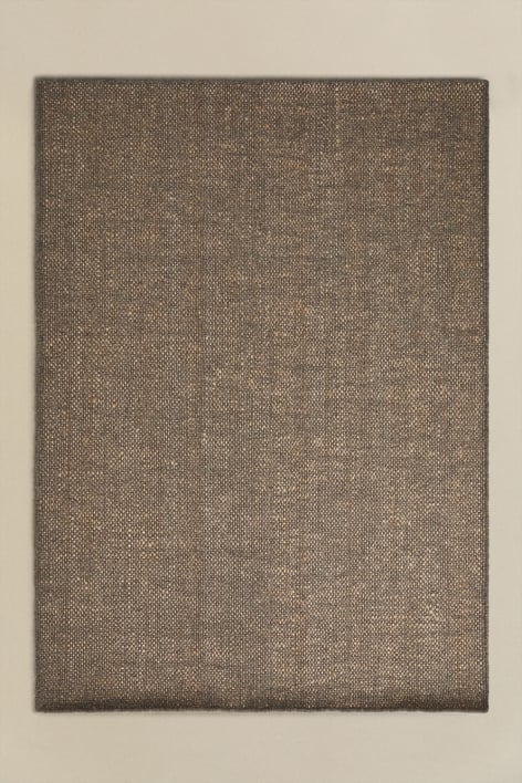 Rechthoekig tapijt van wol en jute Wamba - Grijs – taupe