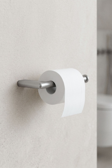 Toiletrolhouder voor de badkamer van geborsteld grijs roestvrij staal van Rovent