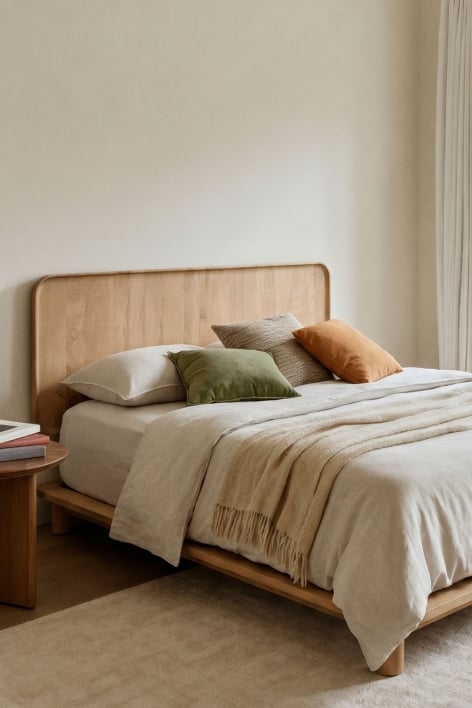 Hoofdbord voor bed van 160 cm van mangohout Kivalina