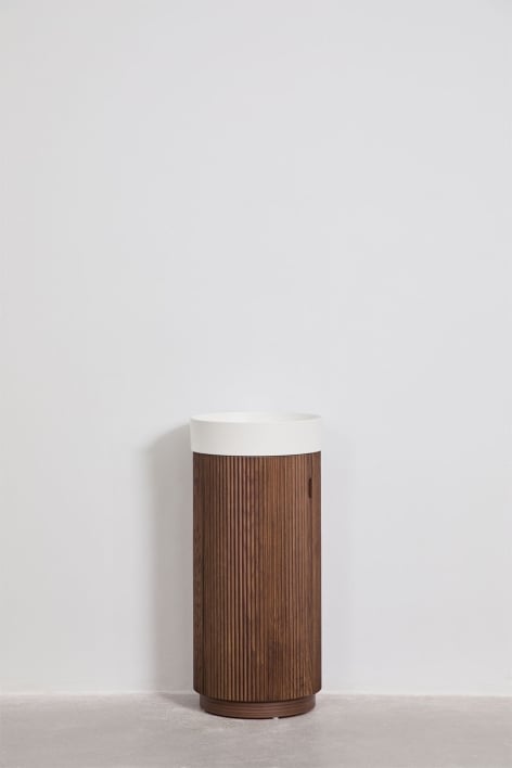 Badmeubelset Ø40 cm van hout met geïntegreerde wastafel Freia