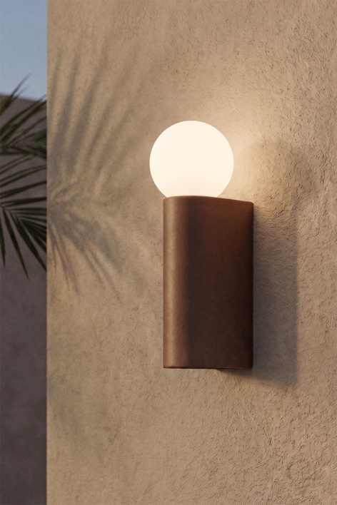 Buitenwandlamp met glazen bol voor buitengebruik in aluminium Irvine