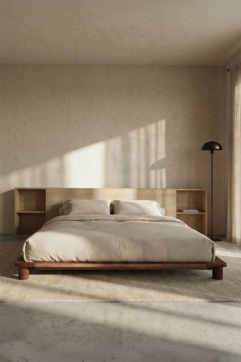 Mangohouten bed Mariselina - Donker handvat hout