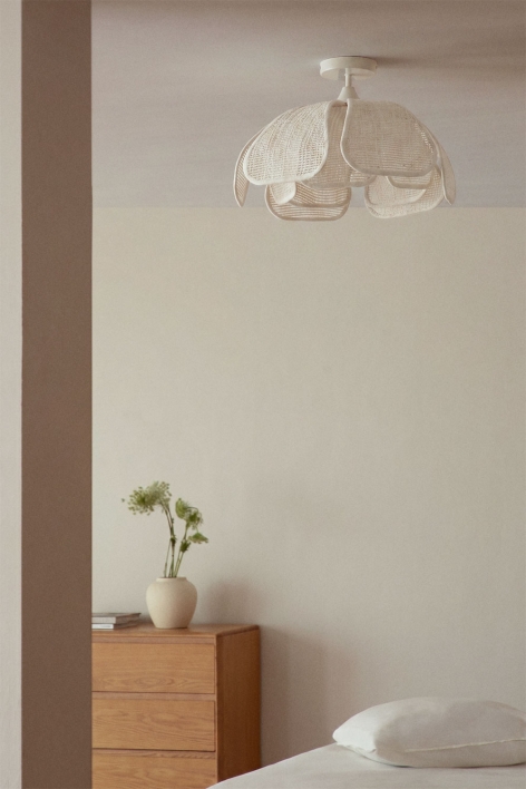 Vidson plafondlamp Ø50 cm in linnen - Linnen en katoen Beige – crème