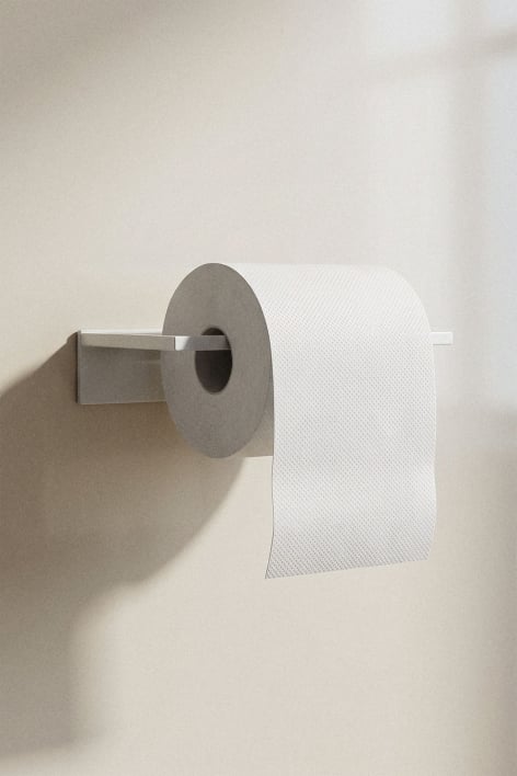 Zelfklevende toiletrolhouder voor de badkamer van wit roestvrij staal Jalter