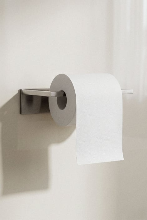 Zelfklevende toiletrolhouder voor de badkamer van matzwart roestvrij staal Jalter