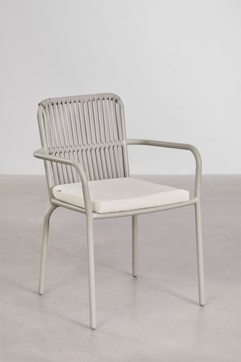 Stapelbare set van 4 aluminium tuinstoelen met armleuningen Alberta