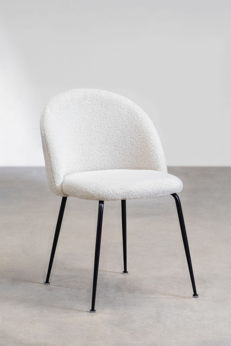 Kana Design gestoffeerde eetkamerstoelen en staal, set van 4