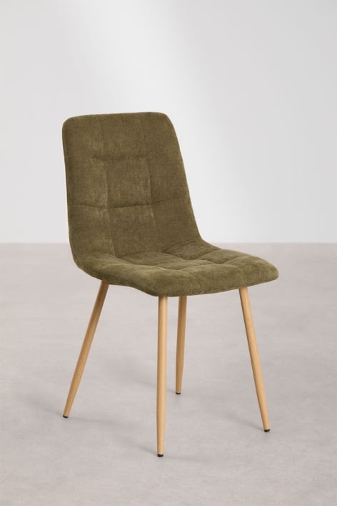 Set van 4 eetkamerstoelen bekleed met chenille Vielira