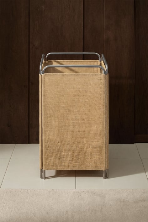 Opvouwbare wasmand van roestvrij staal en jute Daremi - Jute
