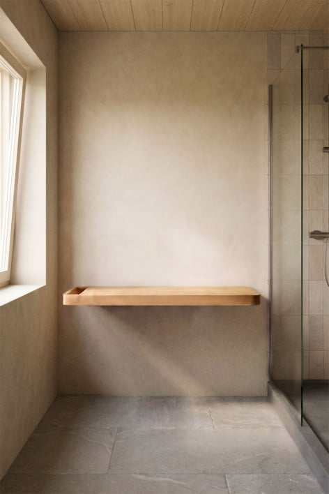 Neill zwevend badkamermeubelset 110x45 cm in teakhout