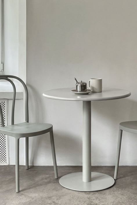 Ronde keuken tafel Ø70 cm in ijzer Mizzi - Groen – khaki