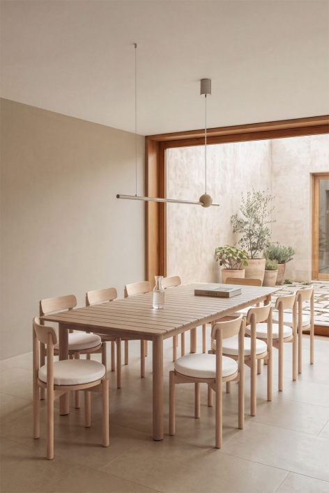 Rechthoekige uitschuifbare eettafel 250-310x105 cm van acaciahout Duala - Lichte acaciekleur