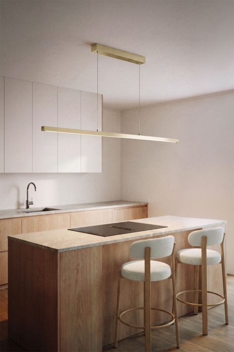 LED lineaire hanglamp 120 cm met indirect licht in aluminium Danile
