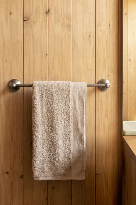 Wandhanddoekhouder met stang van 60 cm voor de badkamer van geborsteld grijs roestvrij staal Alejandra - Geborsteld grijs