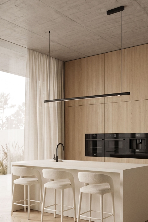 LED lineaire hanglamp 120 cm met indirect licht in aluminium Lirela