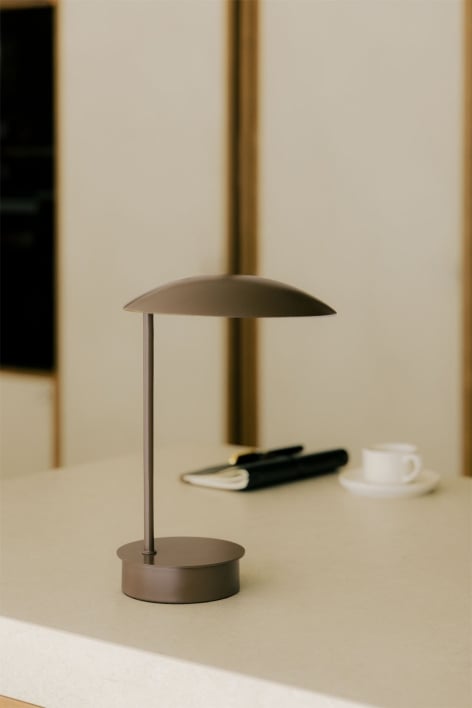 Draadloze LED-tafellamp van ijzer Prismela