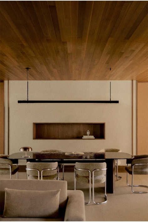 Rechthoekige eettafel 260x110 cm van gehard glas en MDF Zarvi