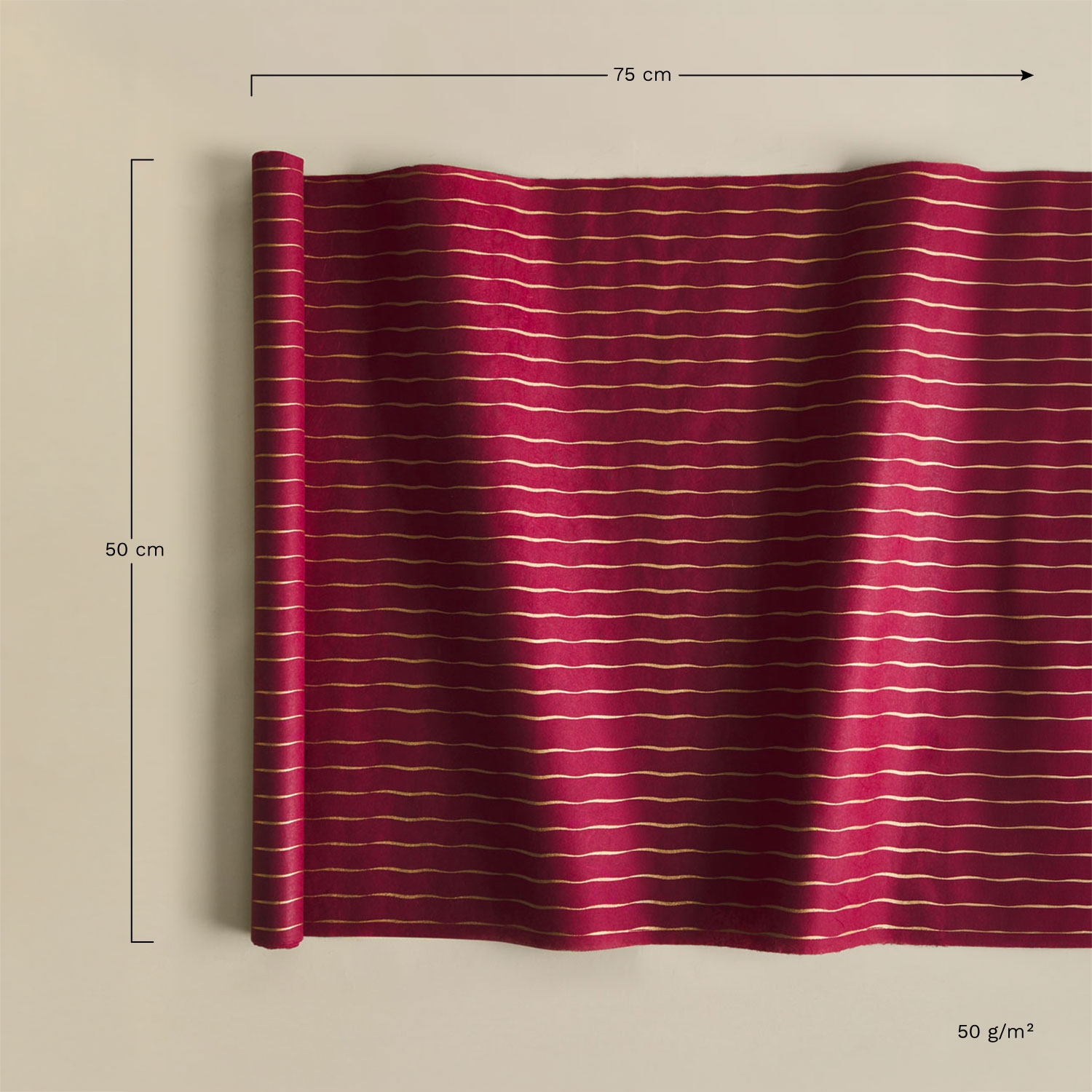 Maubren cadeaupapier 50x75 cm, AFMETINGEN