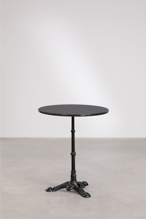Ronde barkruk Ø60cm in natuurlijke Azteekse steen - Nero Marquina Marmer - Zwart