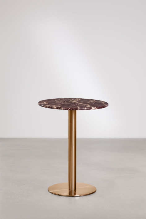 Ronde bartafel van natuurlijk steen Xiren - Rood Marmer Cherry Gold