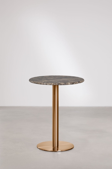 Ronde bartafel van natuurlijk steen Xiren - Bruin Marmer Emperador