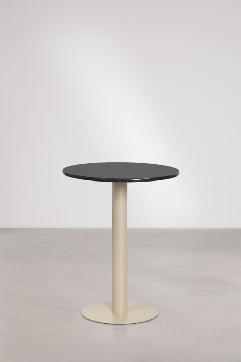 Ronde bartafel van natuurlijk steen Xiren - Marmer Nero Marquina