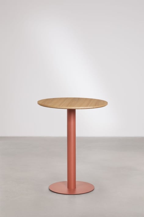 Ronde barkruktafel van MDF Xiren - Natuurlijk Houtbruin – Terracotta