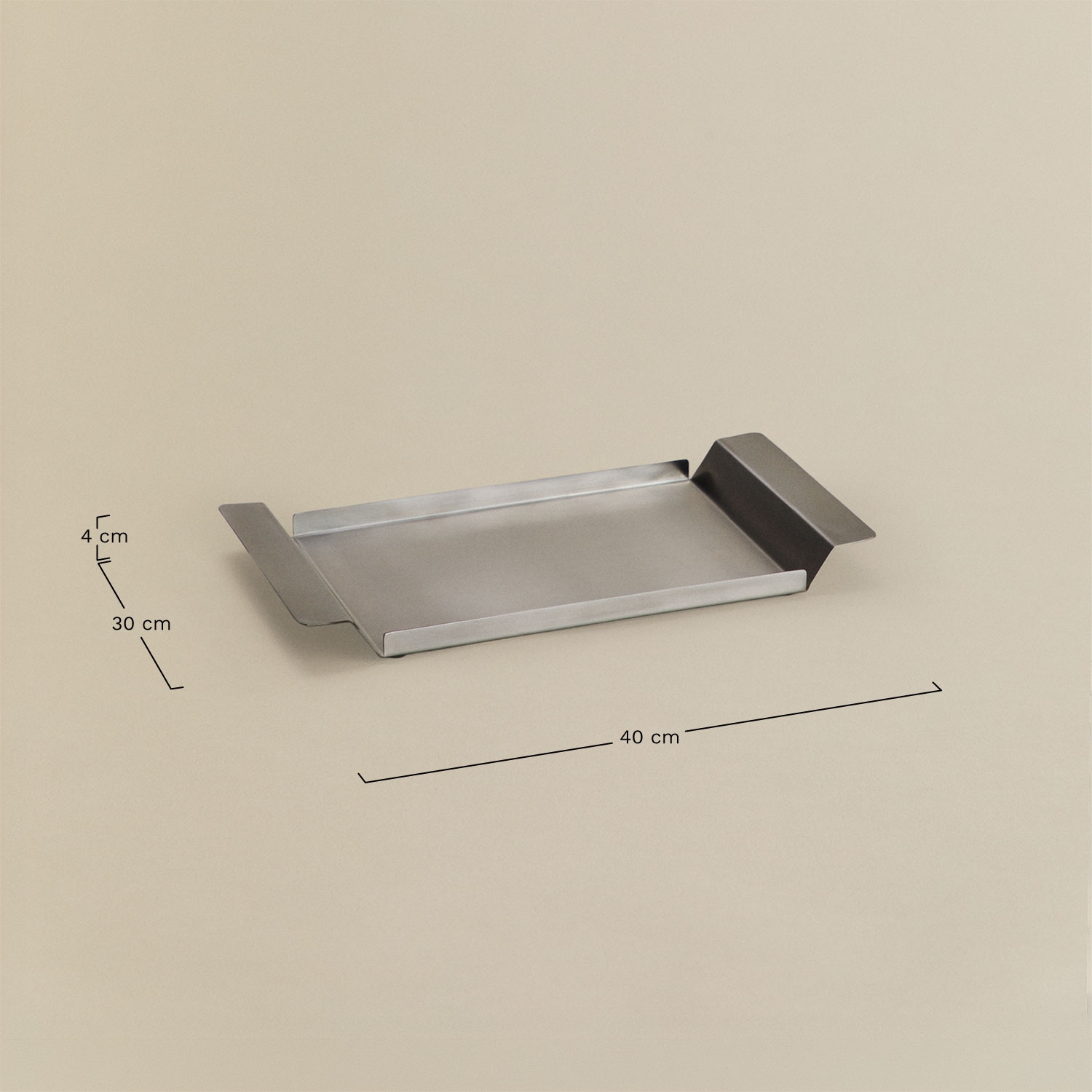 Set van 2 decoratieve trays van roestvrij staal Pigel, AFMETINGEN