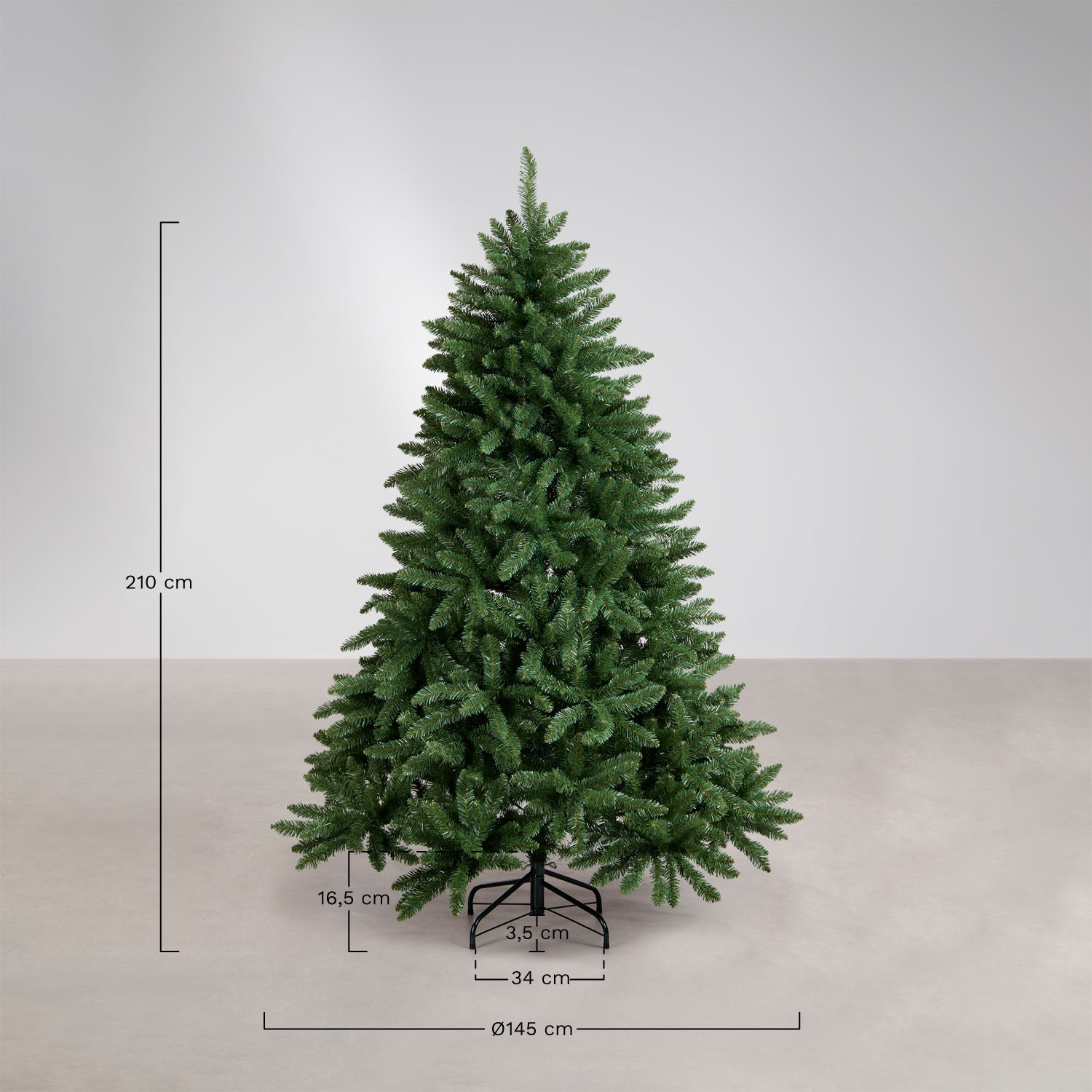 Ivero kerstboom, AFMETINGEN