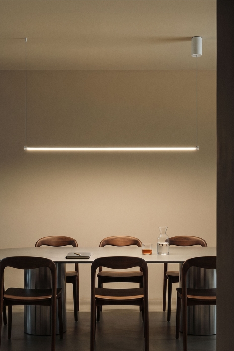 LED lineaire hanglamp 120 cm van metaal Bergene - Wit