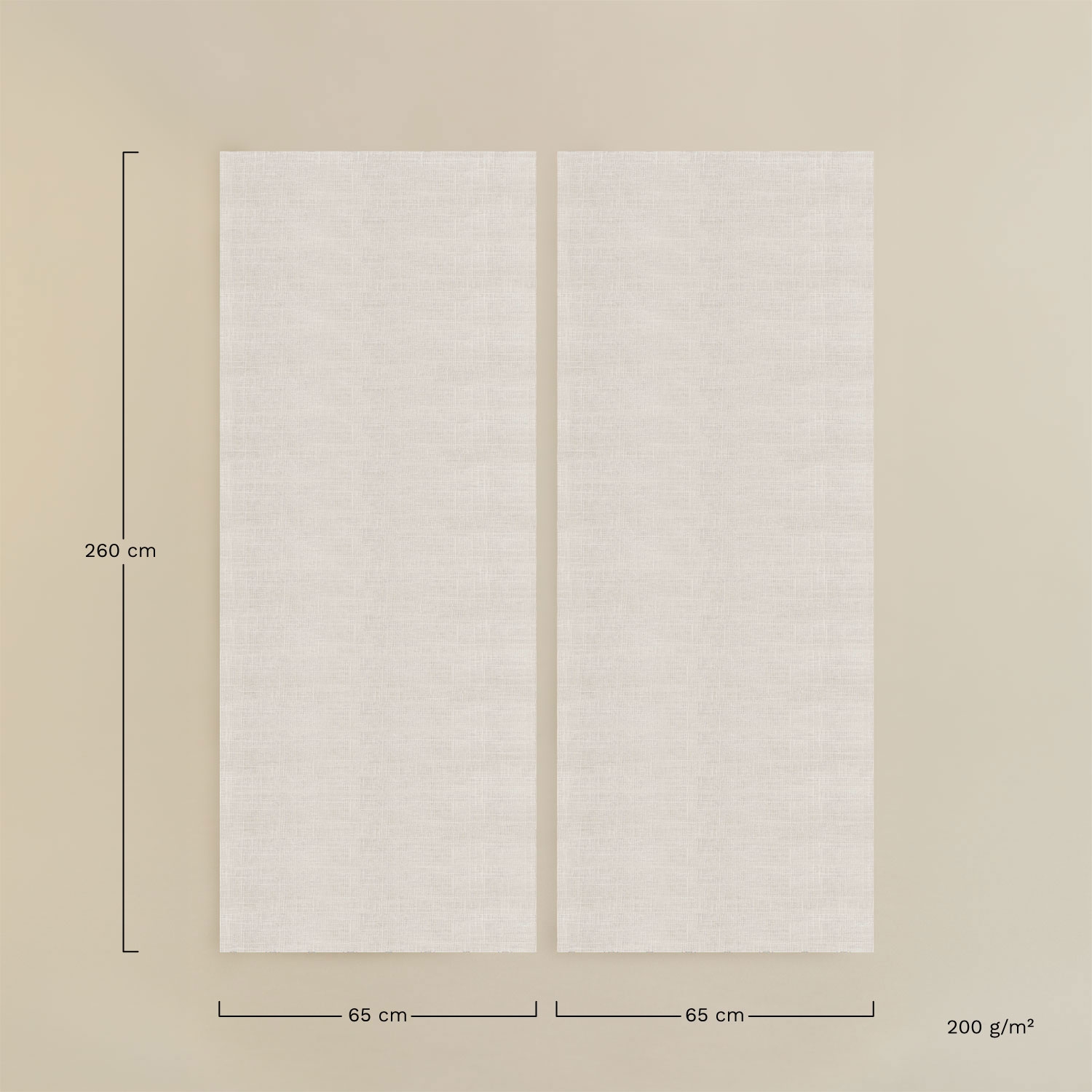 Pack van 2 zelfklevende behangpanelen 65×260 cm Mowave, AFMETINGEN