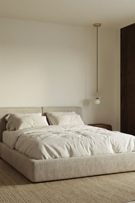 Vacuumverpakte chenille bed Aitasia - Chenille Dik Tapiocabeige