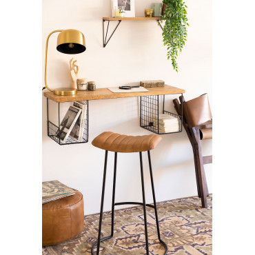 Wandplank Met Opberger Narton Teakhout - Sklum