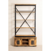Boekenkast van gerecycled hout met ladder Uain, miniatuur afbeelding 5