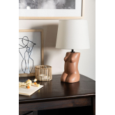Tafellamp in stof en polyethyleen Kazi, miniatuur afbeelding 1