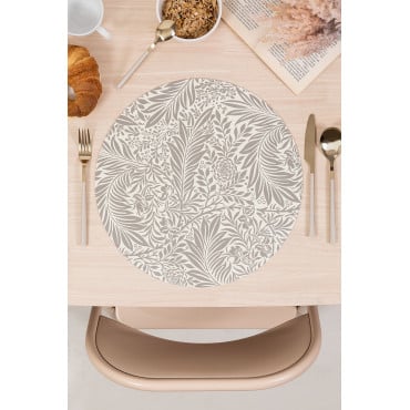 Ronde Vinyl Placemat Jared Grijs – Taupe – Koel - Sklum