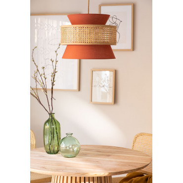 Rotan Plafondlamp Yereh Rood – Klei - Sklum