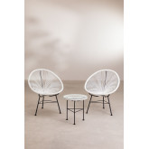 Set van 2 stoelen en 1 tafel in polyethyleen en staal New Acapulco, miniatuur afbeelding 2