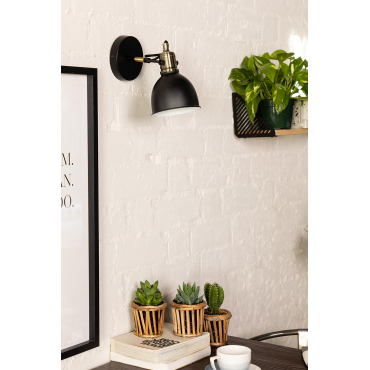 Metalen Wandlamp Louise Zwart - Sklum