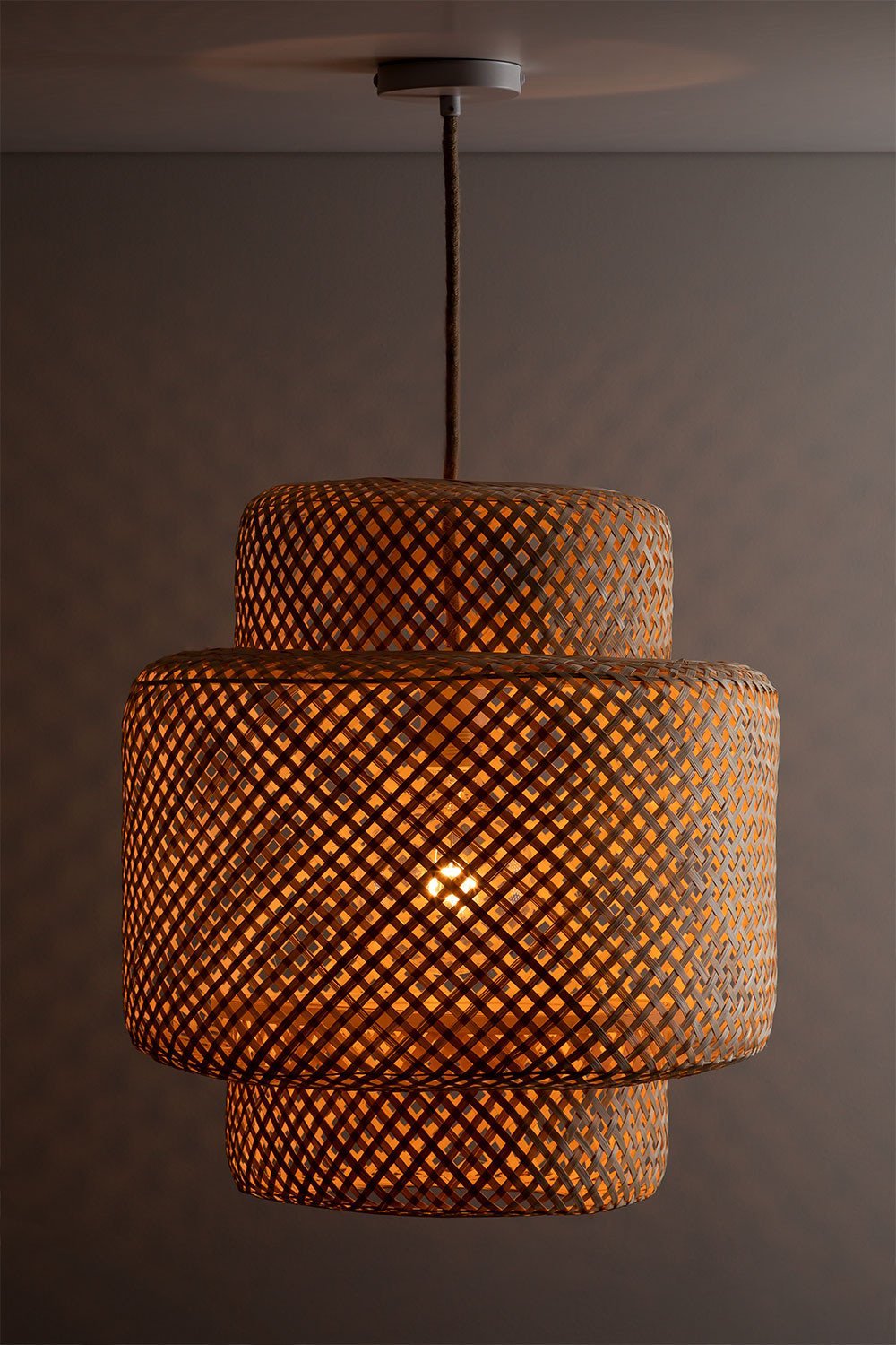 Bamboe plafondlamp (Ø45 cm) Lexie Natural, galerij beeld 3